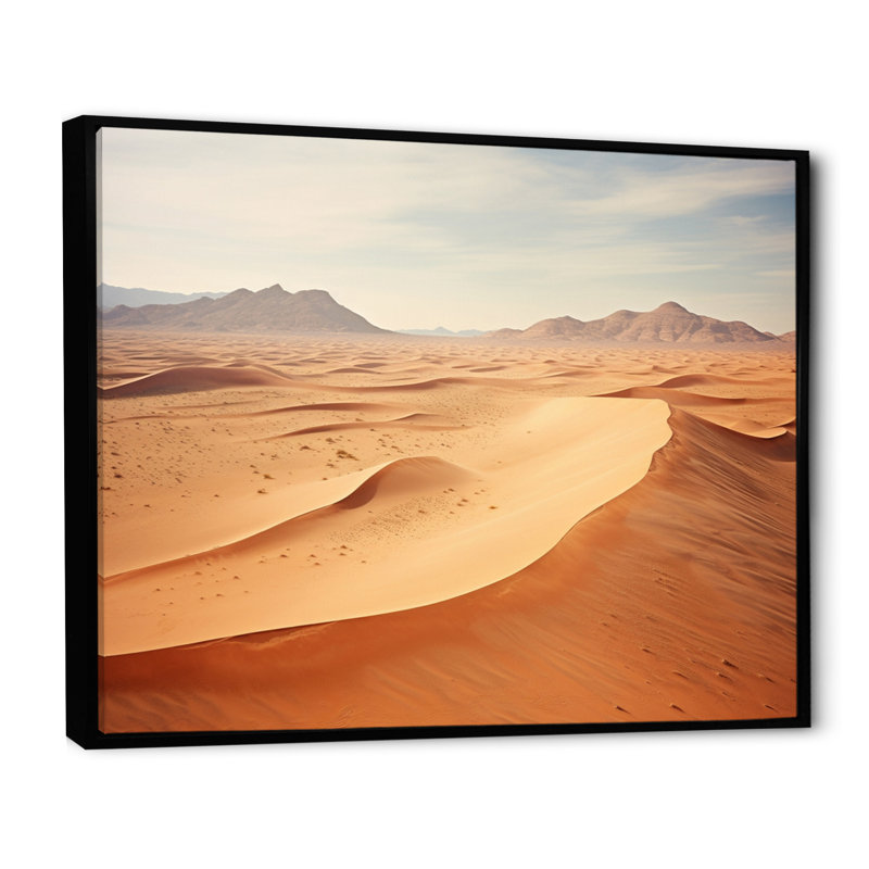 Scénique paysage désertique infini horizon III, H 34 po x l 44 po x P 1,5 po, Cadre flottant noir