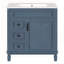 Meuble-lavabo compact avec lavabo en céramique, 2 tiroirs et tablette réglable pour les petits espaces-1686367743