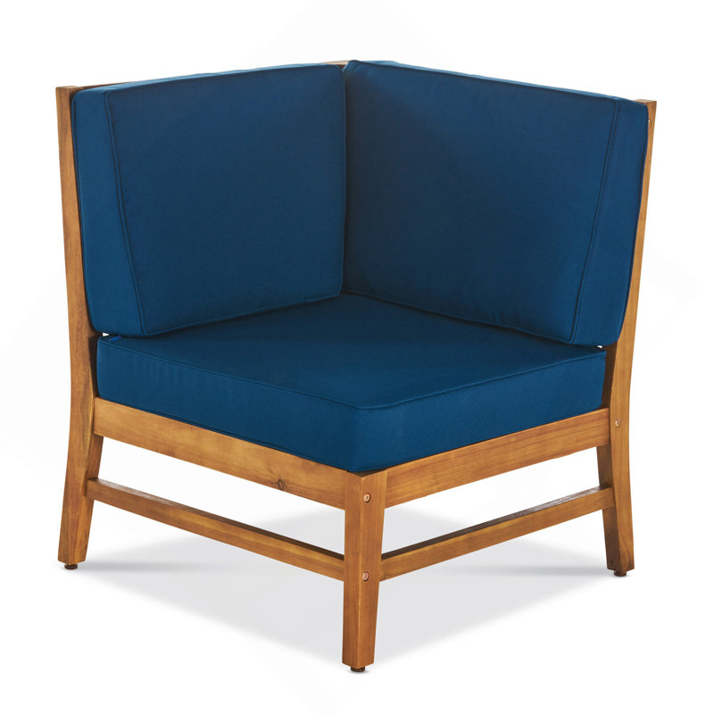 Fauteuil de coin Perla, bleu, Bleu, Naturel