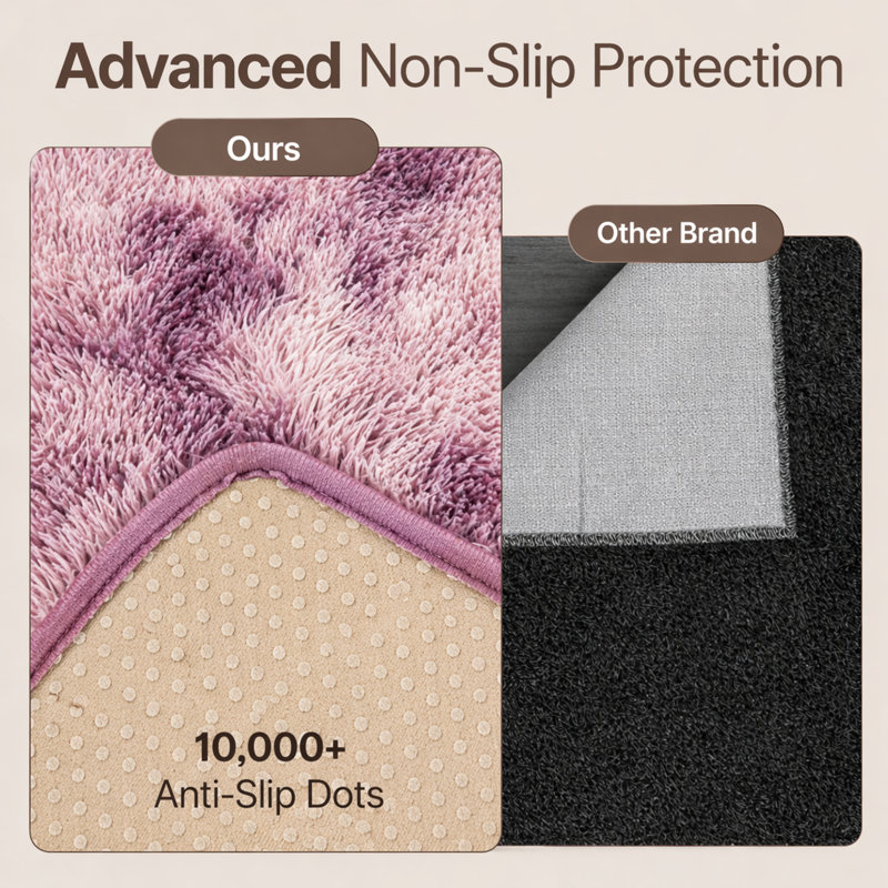 Aspire Homeware Lilac Shaggy Area Rug Soft Modern Indoor Carpet, Rectangle 120cm Width X 170cm Length