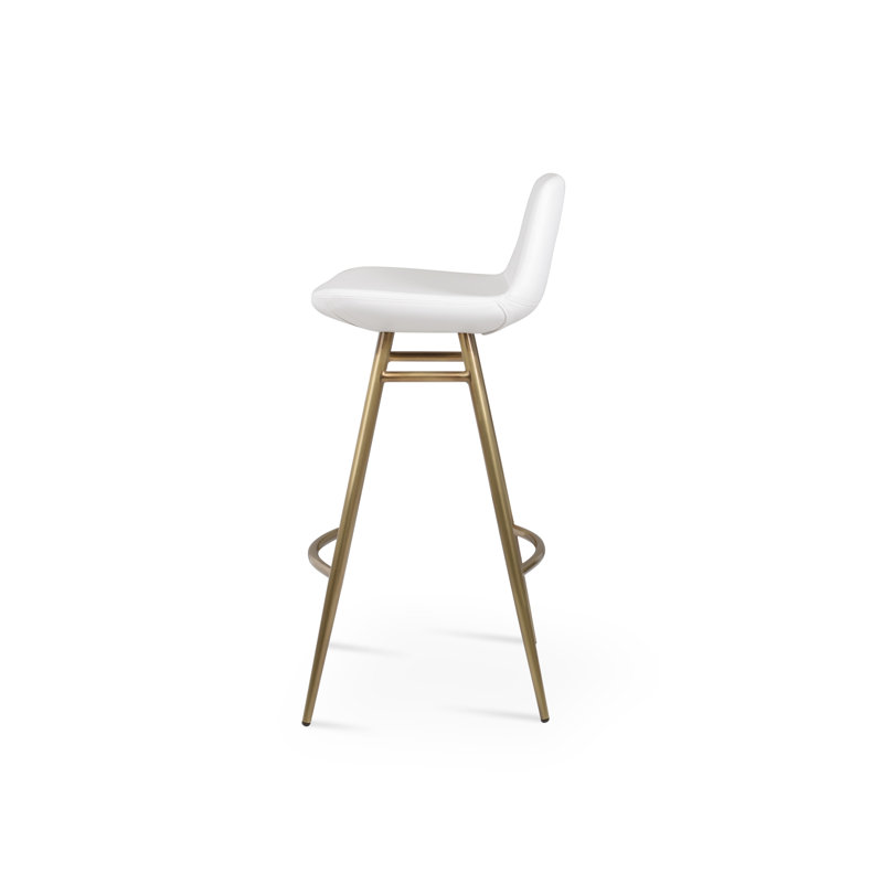 Tabouret Pera Galata, Similicuir blanc