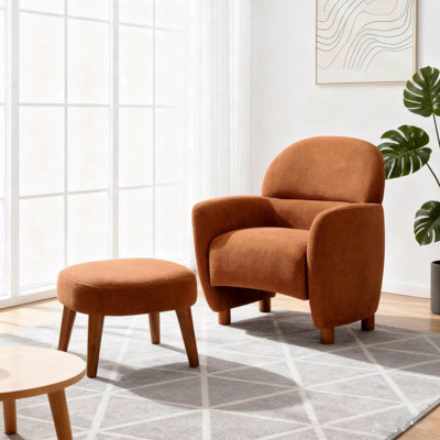 Fauteuil paresseux de style moderne avec repose-pieds - Canapé de loisir rembourré en tissu, fauteuil d'angle de lecture pour petit espace