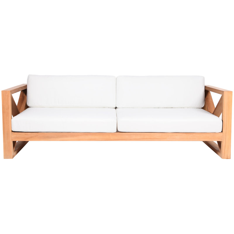 Anguilla Waterproof Fabric Outdoor Sofa, White, 3