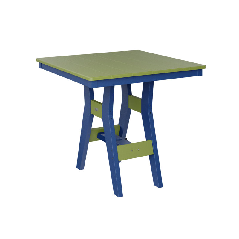 Harbor Outdoor Square Dining Table, Kiwi Green, 30.37" H x 33" W x 33" D, Pacific Blue