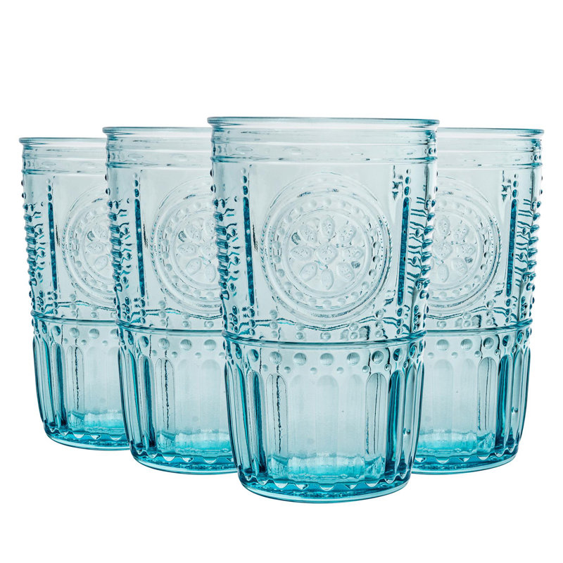 Romantic H Romantic Romantic Highball Glasses, Blue, 475