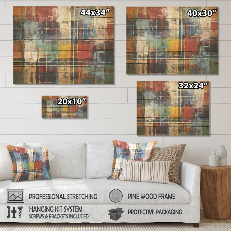 Carreaux colorés de couleurs terre IV - mosaïque bohème sur bois, H 24 po x l 32 po