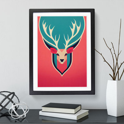 XV1022-2792X Modern Stag Art No.1 - Single Picture Frame Print