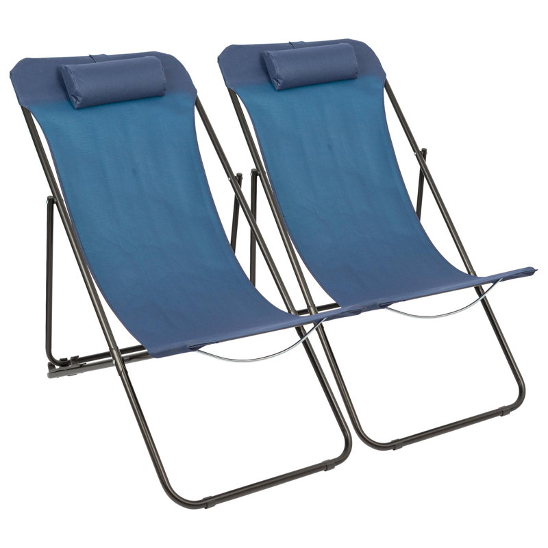 Folding Deck Chair, Navy