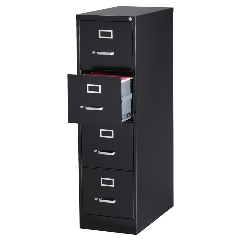 Kane 15'' Wide 4 -Drawer Steel File Cabinet, Black