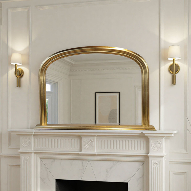 Lynn Arched Overmantle Mirror, Gold