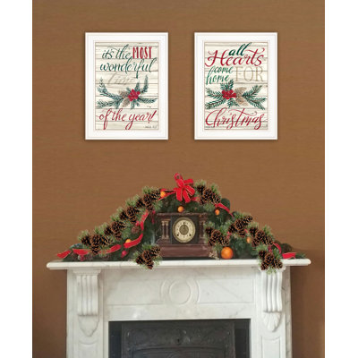 Ensemble d'art mural, ensemble de deux cœurs rentrés à la maison pour Noël