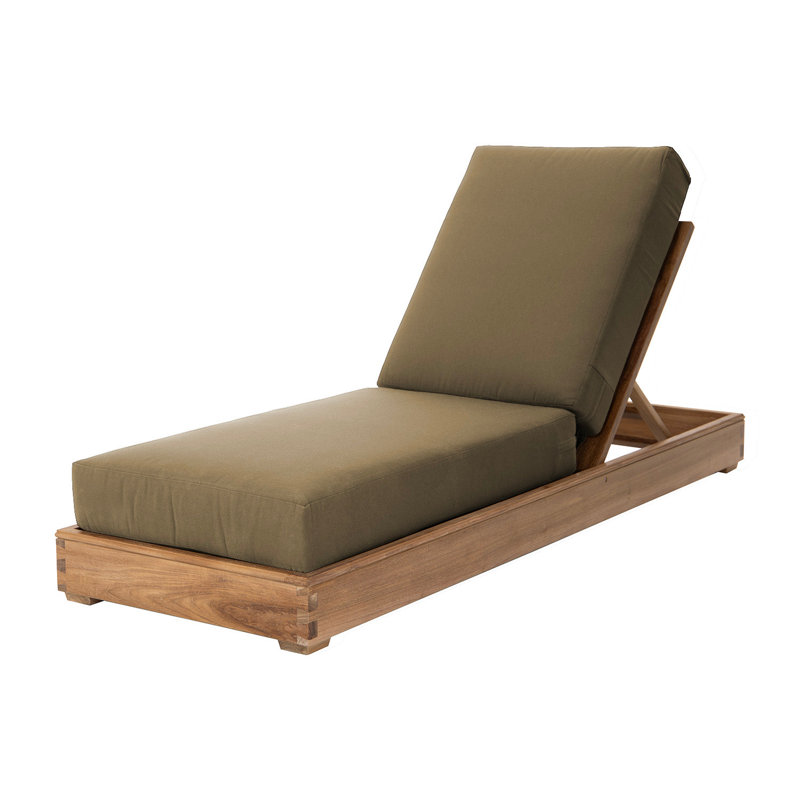 Chaise longue d'extérieur en teck Starlita, Cacao