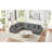 Dark Gray 5 U-Shaped Sectional , Corduroy Upholstery, Chaise Lounge, Frame, Comfortable Seating Ergonomic , And Removable Cushions
