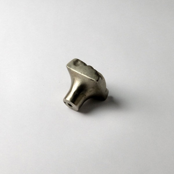 Aspen Leaf Bronze Square Knob, White Bronze
