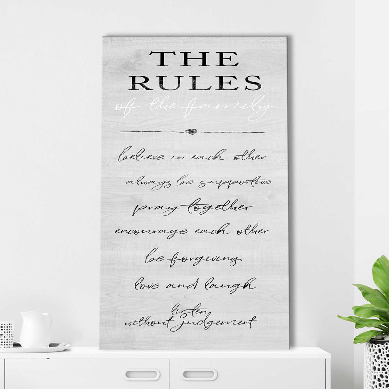 «Family Rules» par Anna Quach - impression, Toile tendue, H 48 po x l 28 po x P 1,5 po