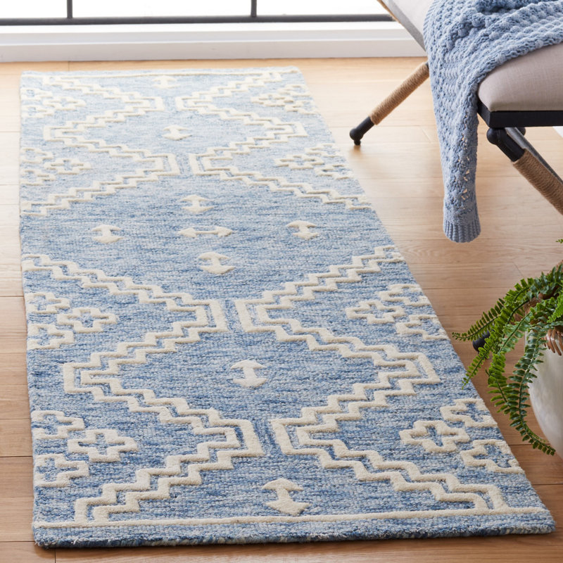 Tapis en laine touffeté à la main Abbey-Louise, Tapis de couloir 2 pi 3 po x 8 pi