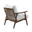 Chaise d'appoint de salon moderne avec structure en bois massif, finition brune et rembourrage en mousse confortable pour une assise élégante-2017126915