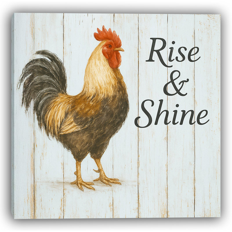 Rise & Shine - Classic Rooster - Toile tendue, H 12 po x l 12 po
