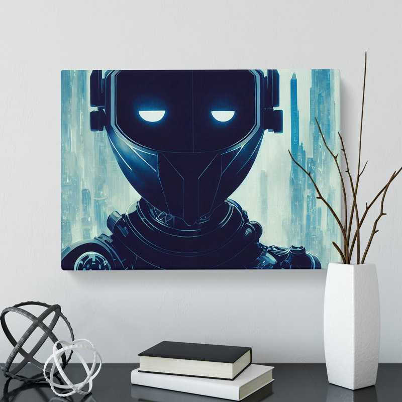 Cyberpunk Robot - Wrapped Canvas, 40cm H x 60cm W x 3cm D