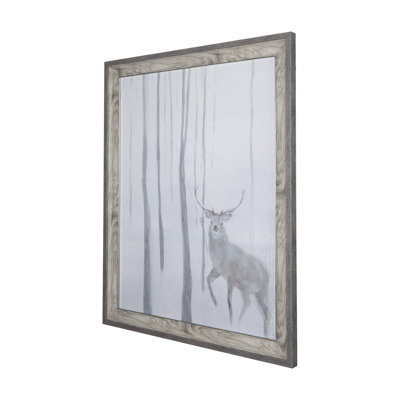 «A Winter Day in Forest», reproduction d'art encadrée à la main mat sous verre