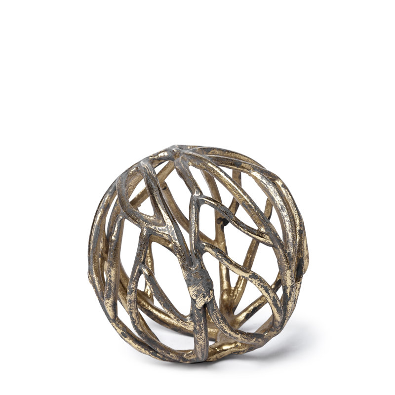 68414 -Sphaira Noir Ii (Large), 4.75" H x 4.75" W x 4.75" D, Gold