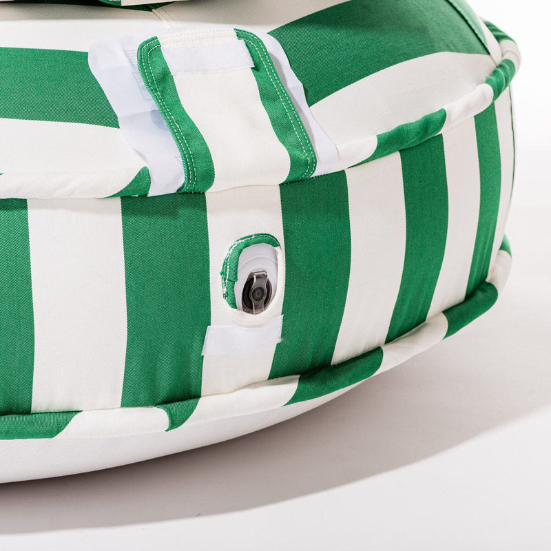 Anneau de piscine en toile, Vert/blanc