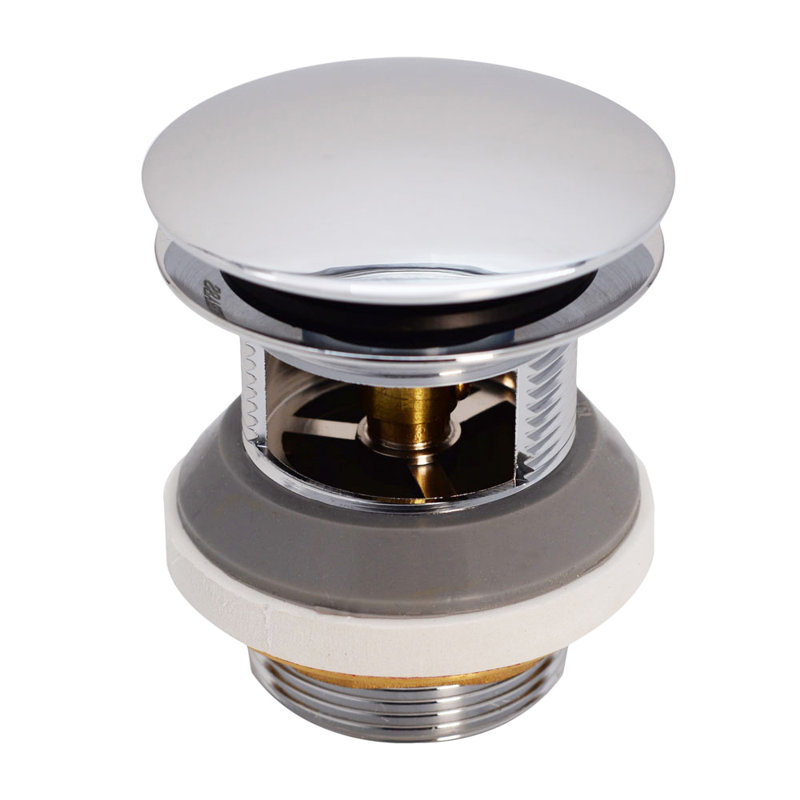 1-1/2" Tip-Toe Bathtub Drain with No-Hole Overflow use for Integrated Overflow Channels, Polished Chrome