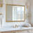 Modern Rectangular Bathroom Vanity Mirror with Beveled Edges | Stainless Steel Frame-77378318-87041947