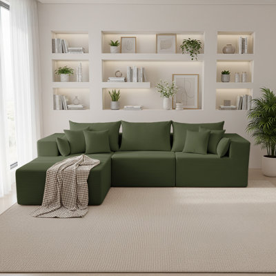 Modular and combinable L-shaped sofa