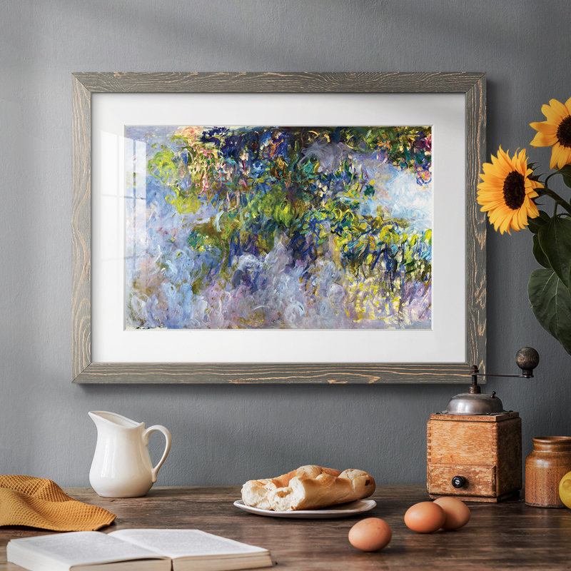 " Wisteria [1] By Monet ", 26" H x 38" W x 1.5" D, Gray