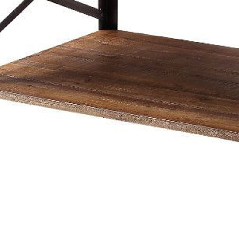 Table basse Janiyah 1-Shef en chêne vieilli et noir sable