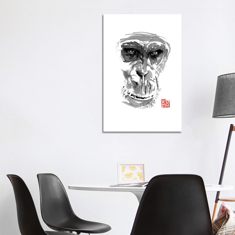 Chimpanzee by Péchane - Print on Canvas, Wrapped Canvas, 101.6 cm H x 66.04 cm W x 3.175 cm D