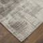 Tapis abstrait en viscose tissé à la main gris / ivoire-1608223210