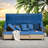 4 Pieces Uv-proof Resin Wicker Patio Sofa Set Included A 4-seat Sofa, 2 Ottomans, A Lifting Table, Retractable Canopy, Cushions And Adjustable Backrest-816908986