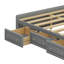 Base de lit plateforme en bois pour grand lit - 6 tiroirs de rangement inclus