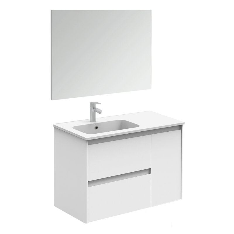 Ambra 35.6'' W Single Vanity, Gloss White