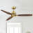 56" Solid Wood 3-Blade Ceiling Fan with Remote Control No Light Kit
