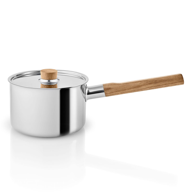 Nordic Non-Stick Stainless Steel Saucepan, Oak, 2 L