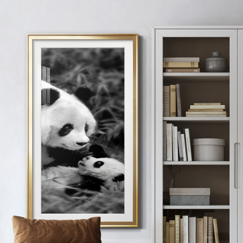 Panda Play - Photographie avec cadre photo, H 14,5 po x l 26,5 po x P 1,5 po, Doré