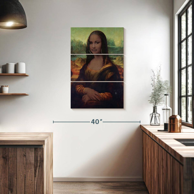 Leisha Mona Lisa d'inspiration afro-américaine, H 38 po x l 24 po