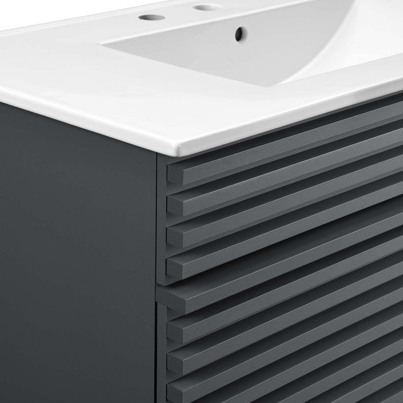 Ensemble de meuble-lavabo simple 36 po Render, gris