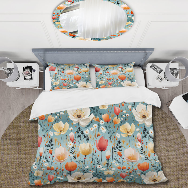 Ensemble de housse de couette Playful Oasis, Housse de couette simple + 1 taie décorative stan