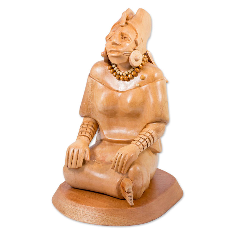 Novica Mayan Noblewoman Wood Sculpture