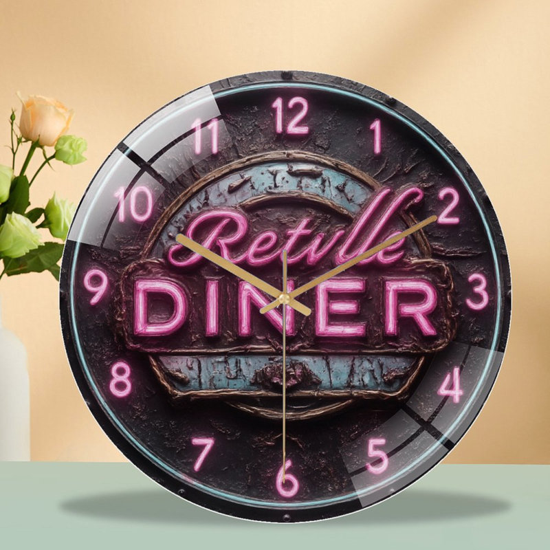 Horloge murale en verre Retville Diner