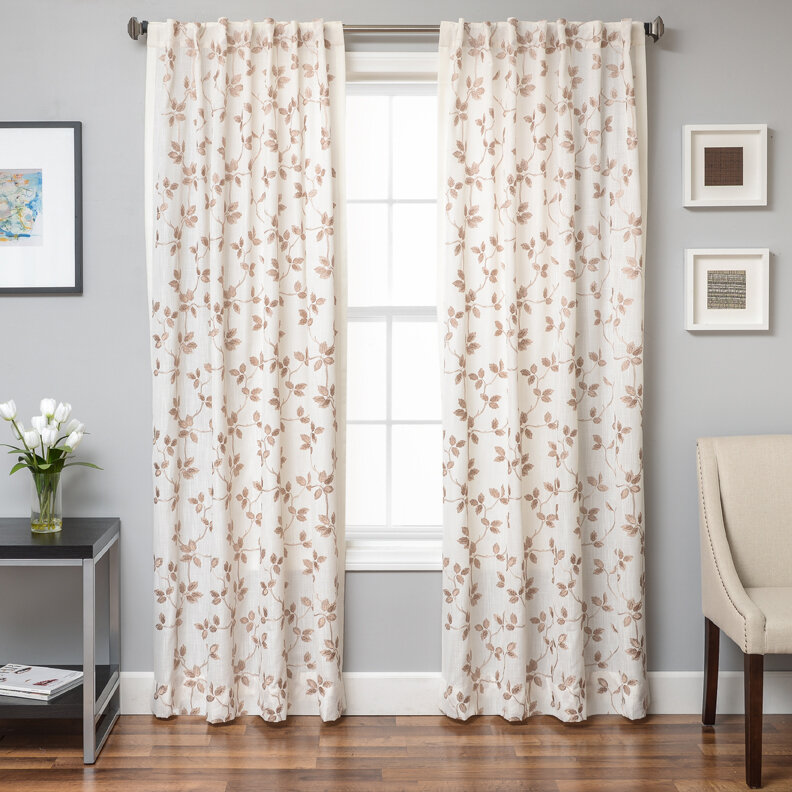Softline Home Fashions Adelle Polyester Semi-Sheer Curtain Panel ...