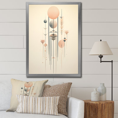 «Serendipity Elegant Geometric Shapes Retro Pink I», reproduction sur toile