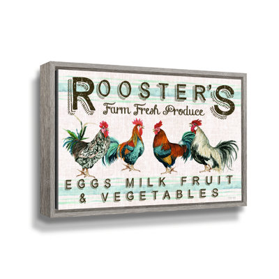 «Roosters Farm Fresh Produce I», reproduction sur toile