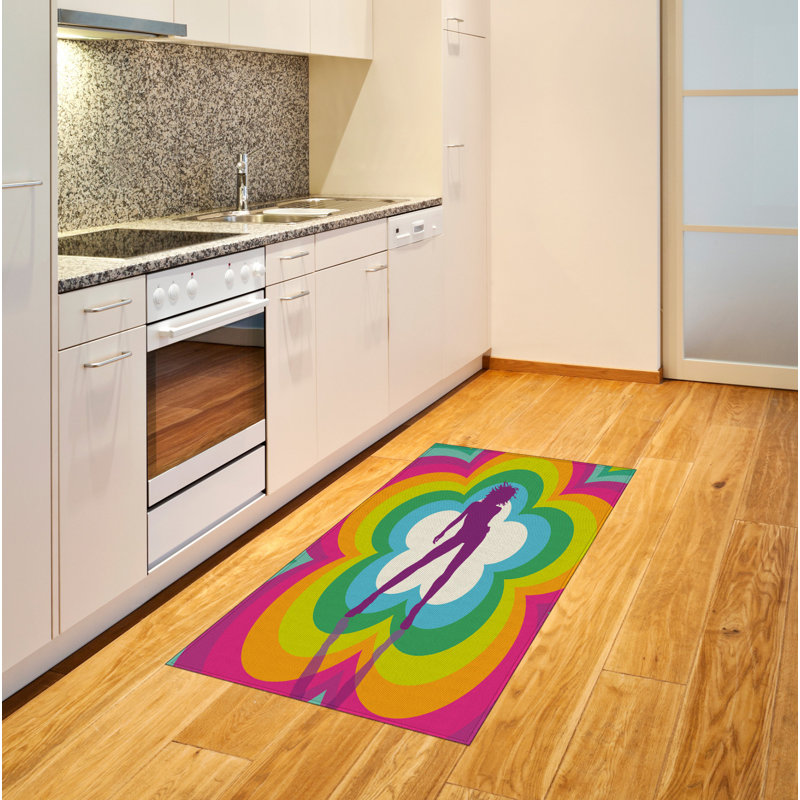 Psychedelic High Density Long Fiber Poly Threads Decorative Area Rug Carpet, Rectangle 2'7" x 5'