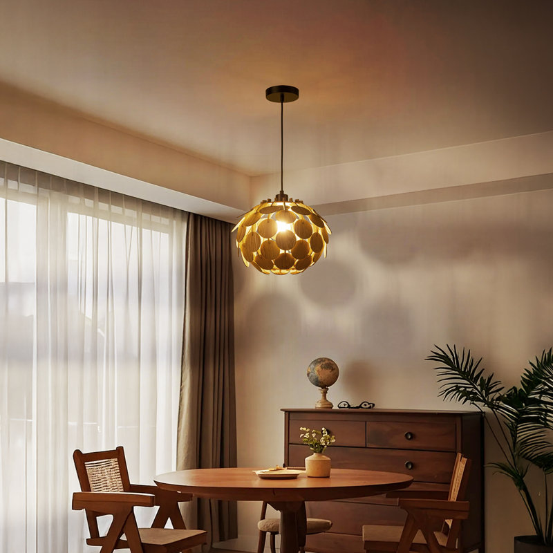 Luminaires suspendus en forme de pomme de pin en bois rétro vintage Cordrey pour chambre à coucher