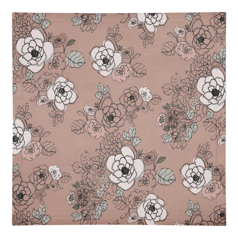 Intricate Floral Rectangular Napkkin, Pink
